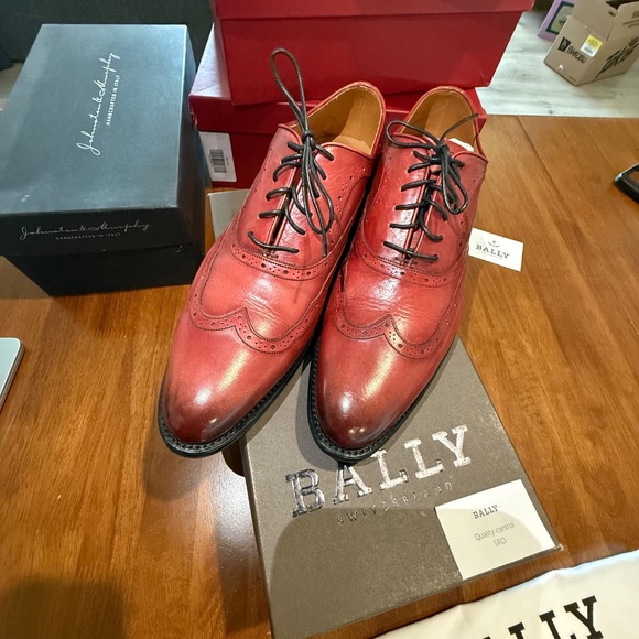 Bally Switzerland Goodyear 10.5 Red Calf Washed Gingo/58 - Picture 13 of 14